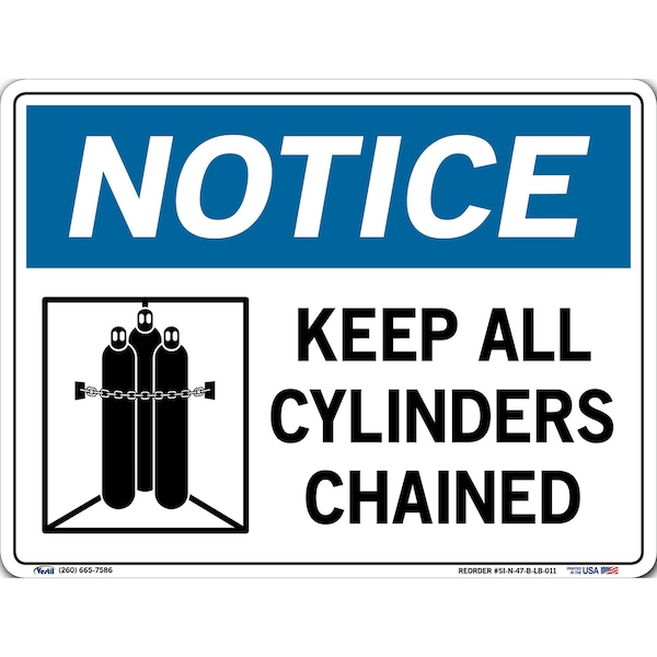 Vinyl Label Sign, 9-1/2" H, 12-1/2" W, Vinyl Label, Rectangle, English, SI-N-47-B-LB-011